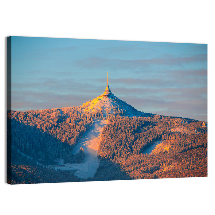 Ještěd Summit at Golden Hour Wall Art as a canvas print