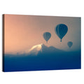 Three Hot Air Balloons Over Misty Peak Wall Art