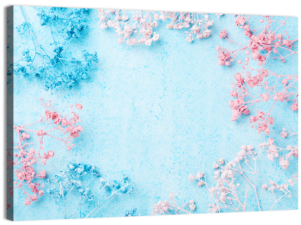 Dyed Babys Breath Arrangement Wall Art