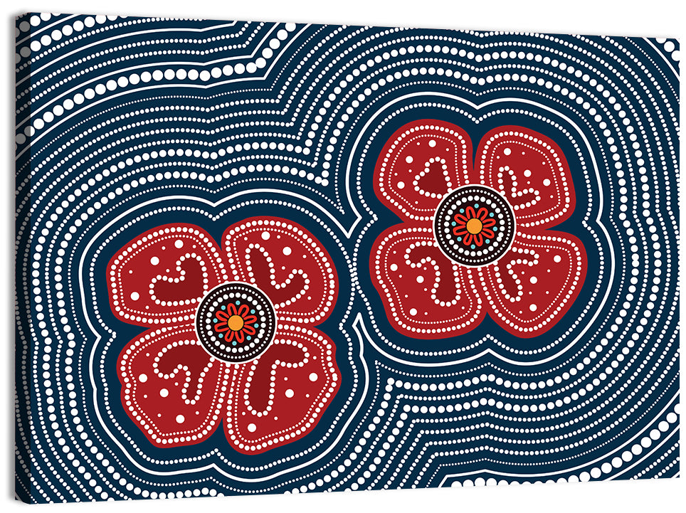 Aboriginal Poppy Duo Wall Art