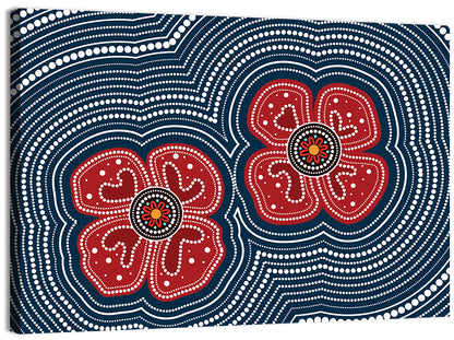 Poppy Flowers Aboriginal Wall Art