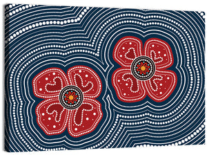 Poppy Flowers Aboriginal Wall Art