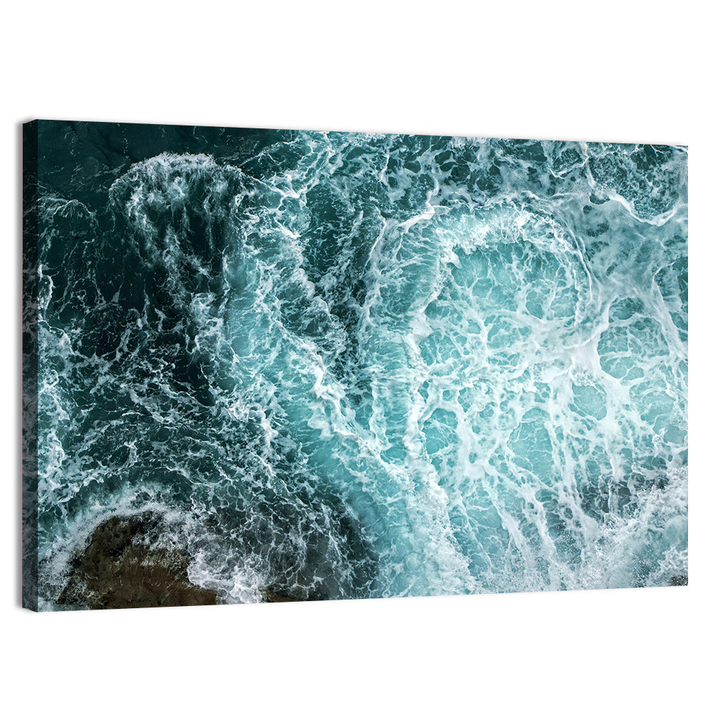 Aerial Ocean Waves with Sea Foam Wall Art