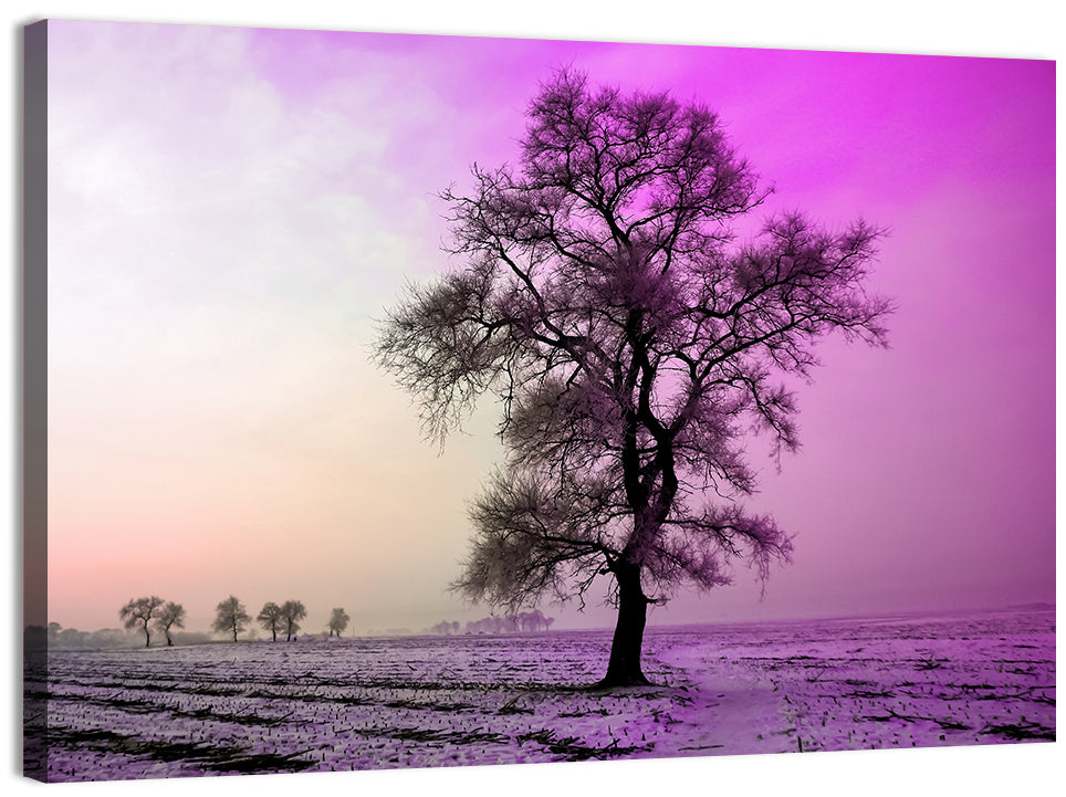 Violet Winter Dawn Tree Wall Art