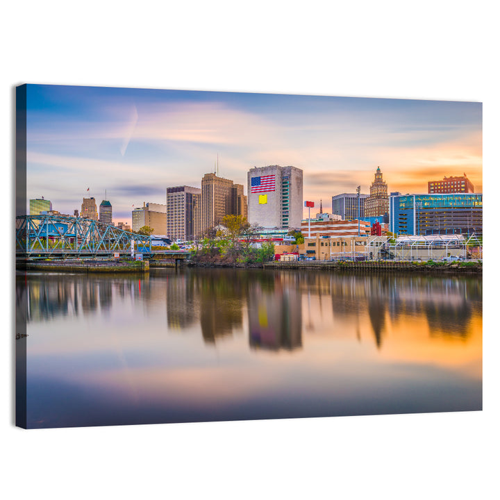 Providence Skyline at Golden Hour Wall Art
