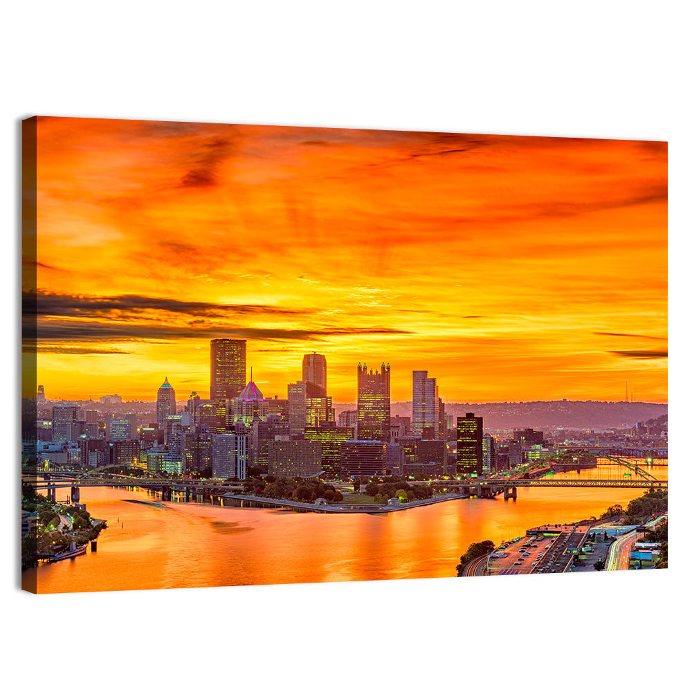 Pittsburgh Skyline at the Point Wall Art