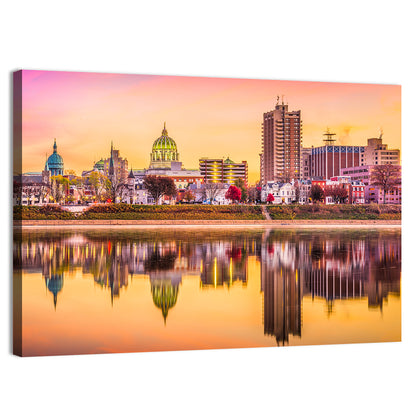 Harrisburg Golden Hour Skyline Wall Art