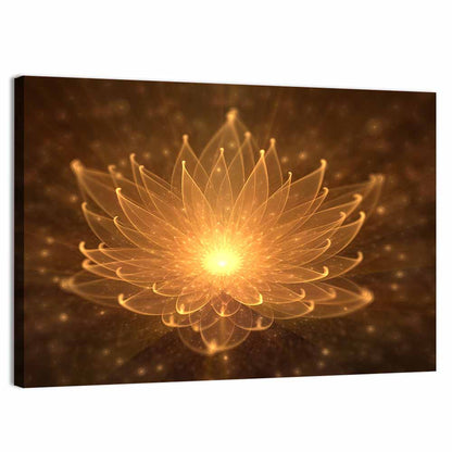 Golden Lotus Illustration Wall Art