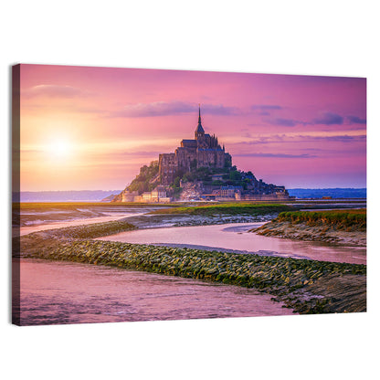 Mont Saint-michel Sunset Wall Art