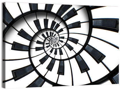 Recursive Spiral Piano Keys Wall Art