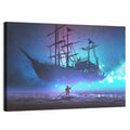 Sailing Ship Under Starry Sky Wall Art