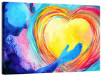 Blue Silhouette with Radiant Heart Wall Art