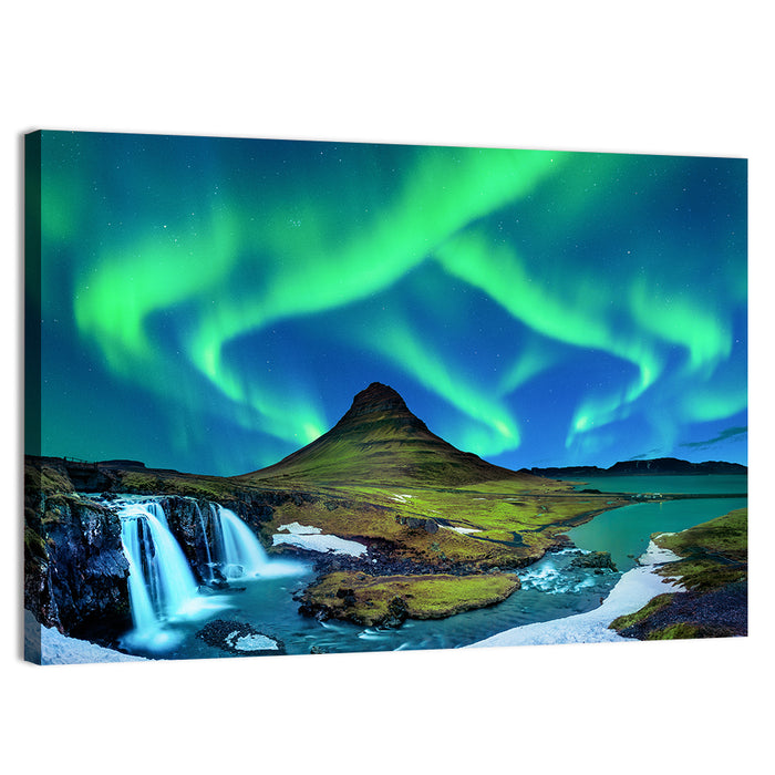 Kirkjufell Northern Lights Wall Art as a canvas print