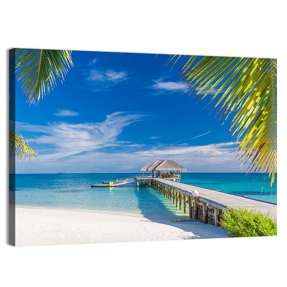 Maldives Overwater Pier Wall Art, canvas print, landscape