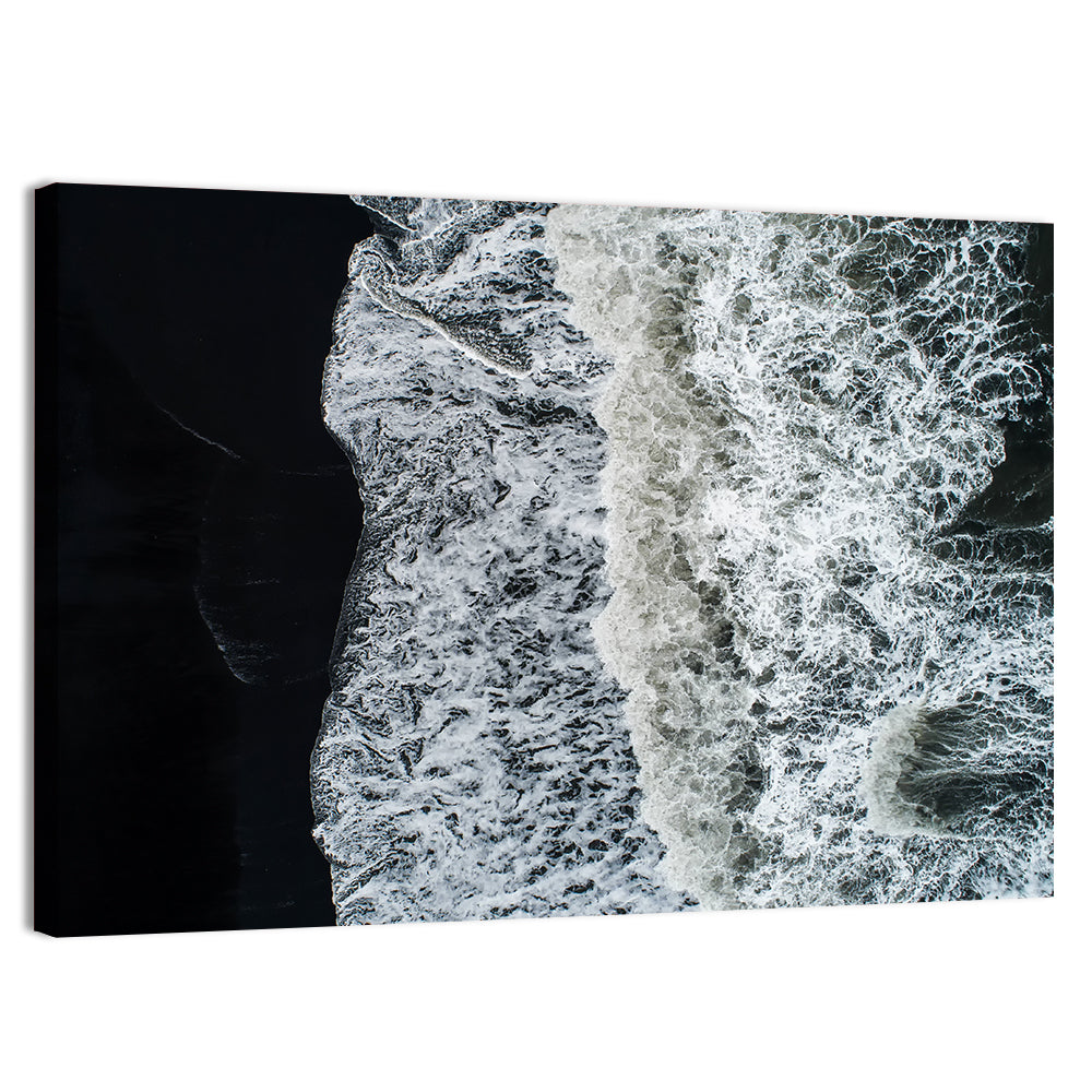Aerial Black Sand Shoreline Wall Art