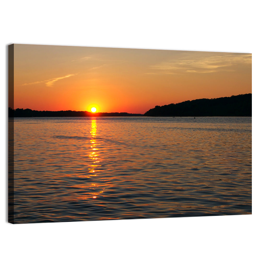 Mississippi River Sunset Wall Art, canvas print, landscape