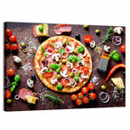 Rustic Italian Pizza Flat Lay Wall Art