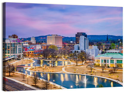 Huntsville Twilight at Big Spring Park Wall Art