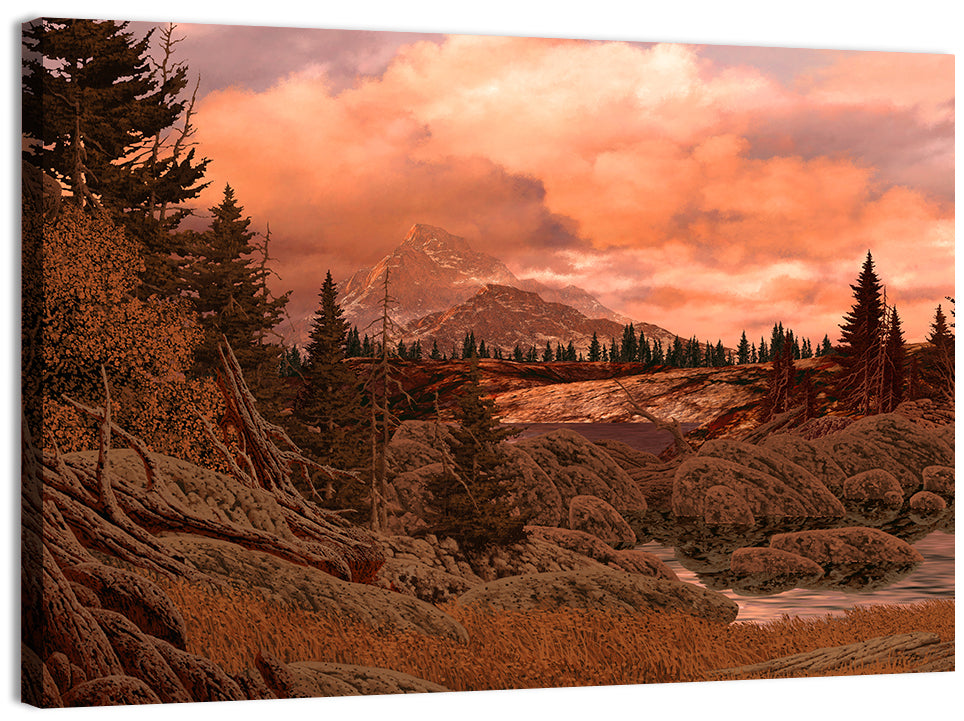 Rocky Mountain Lake at Dusk Wall Art
