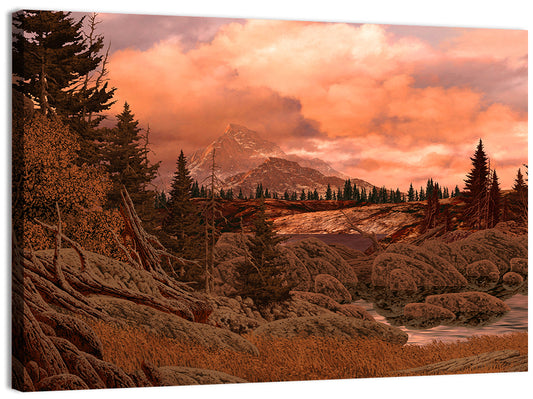 Rocky Mountain Lake at Dusk Wall Art