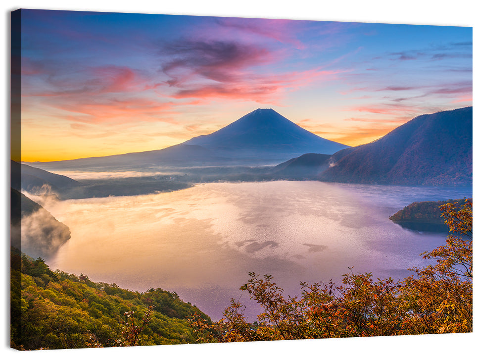 Mount Fuji at Lake Motosu, Autumn Sunrise Wall Art