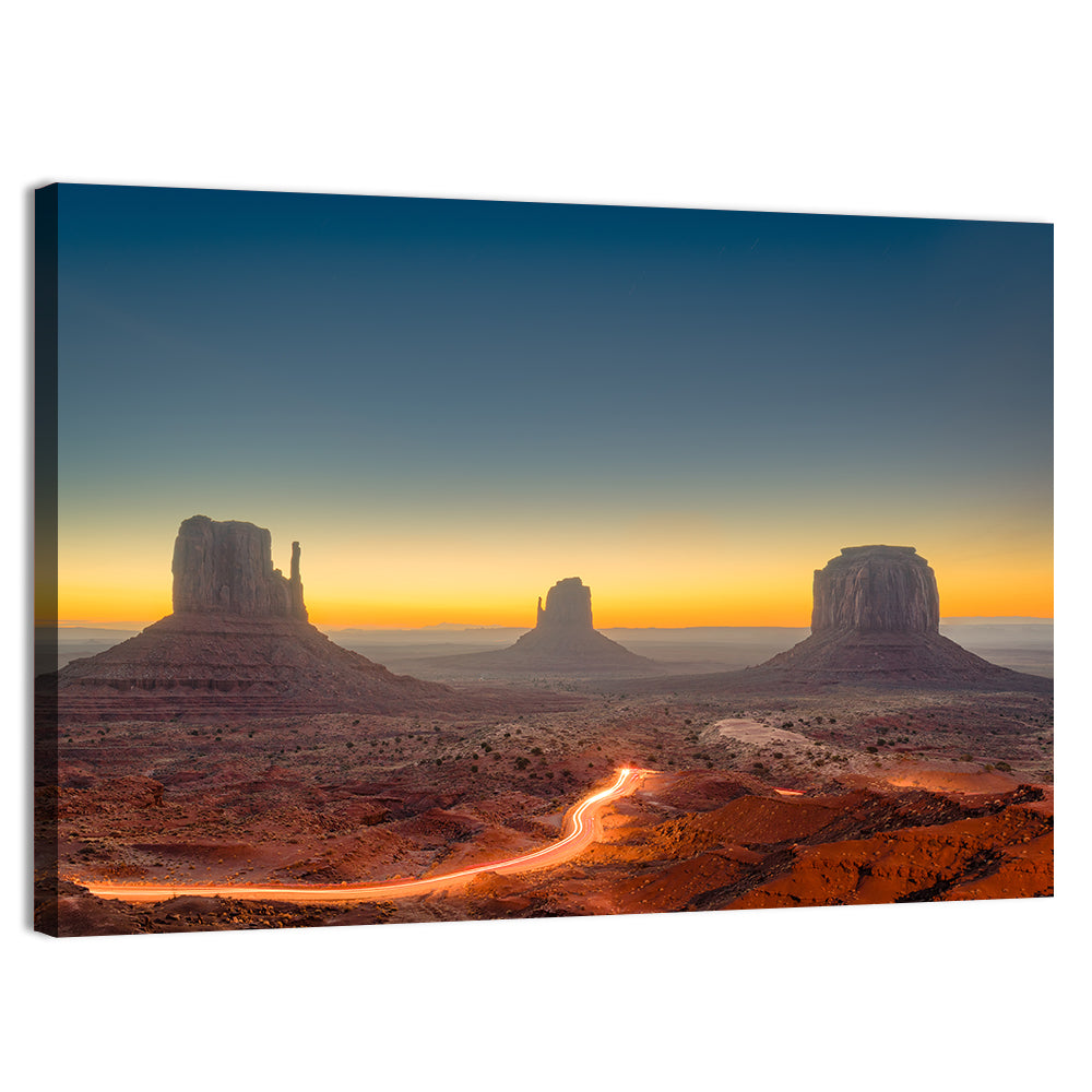 Monument Valley Golden Horizon Wall Art, canvas print, landscape