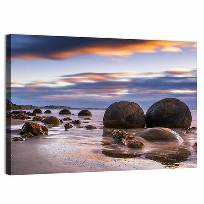 Moeraki Boulders at Sunset Wall Art