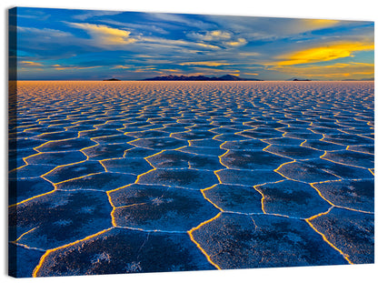 Salar De Uyuni Salt Flats at Sunset Wall Art