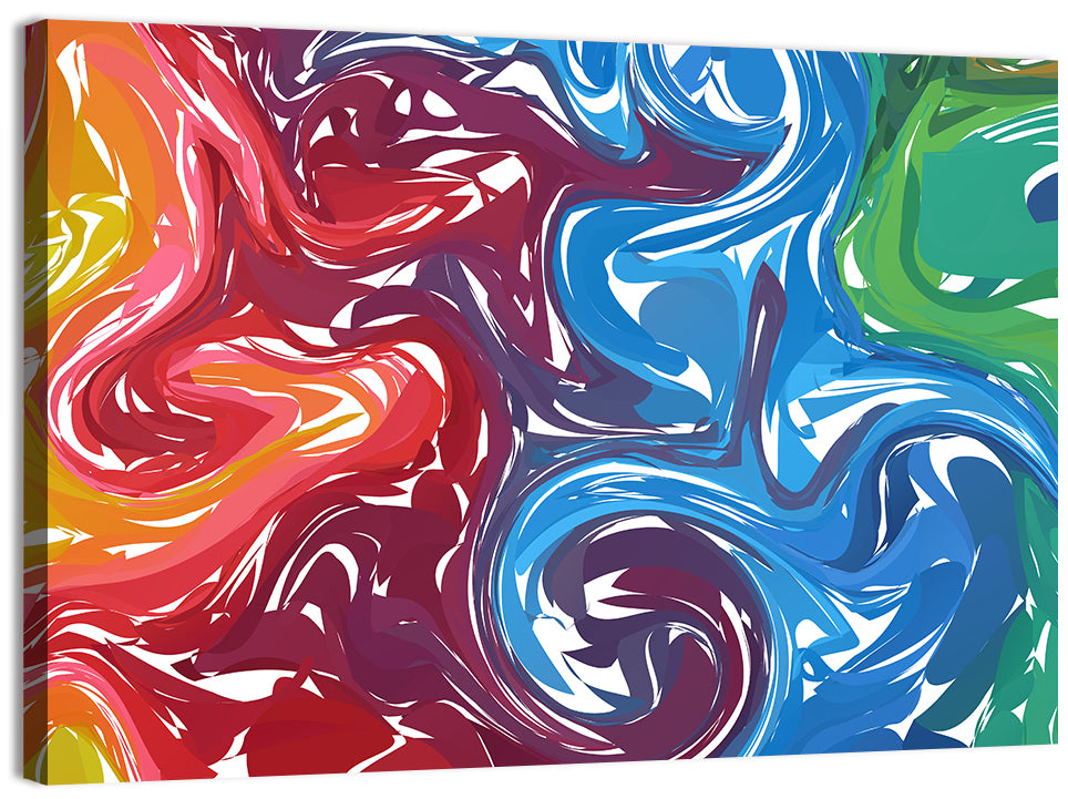 Marbled Color Flow Abstract Wall Art, canvas print, landscape