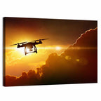 Drone Silhouette at Sunset Wall Art