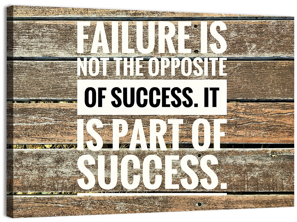 Failure Is Part of Success Rustic Typography Wall Art