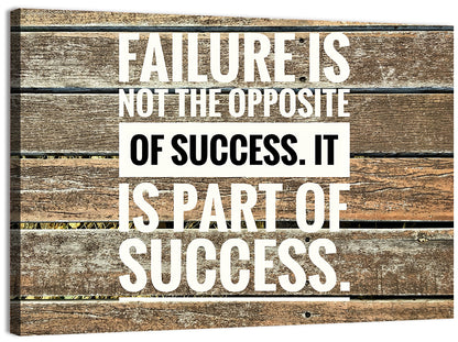 Failure Is Part of Success Rustic Typography Wall Art