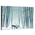 Winter Deer Silhouette Wall Art