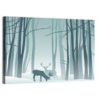 Winter Deer Silhouette Wall Art