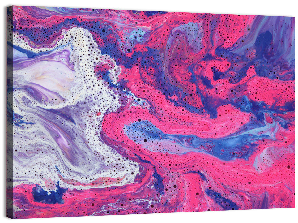 Magenta Bubble Fluid Abstraction Wall Art, canvas print, landscape