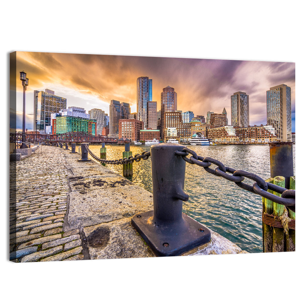 Boston Harbor at Dusk Wall Art
