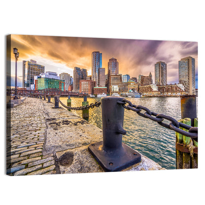 Boston Harbor at Dusk Wall Art
