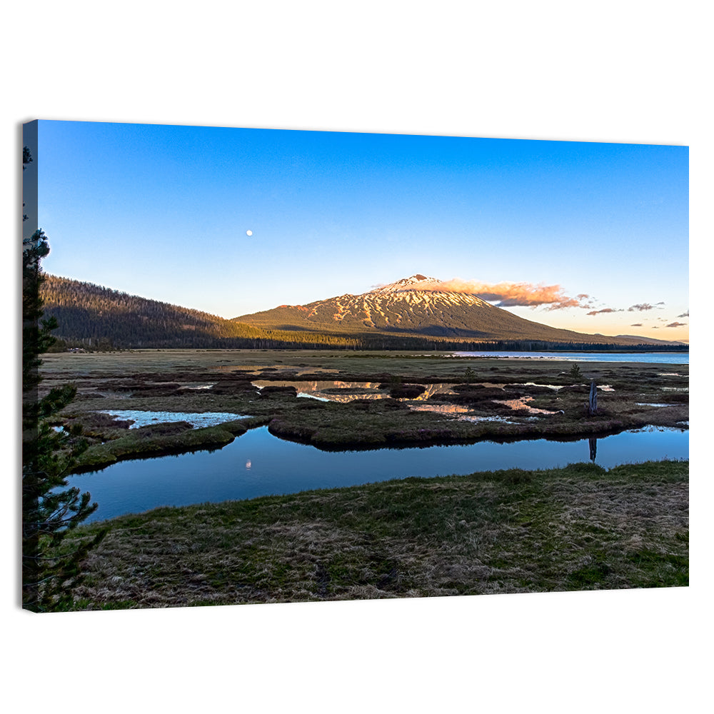 Mount Bachelor Moonlit Sunset Wall Art