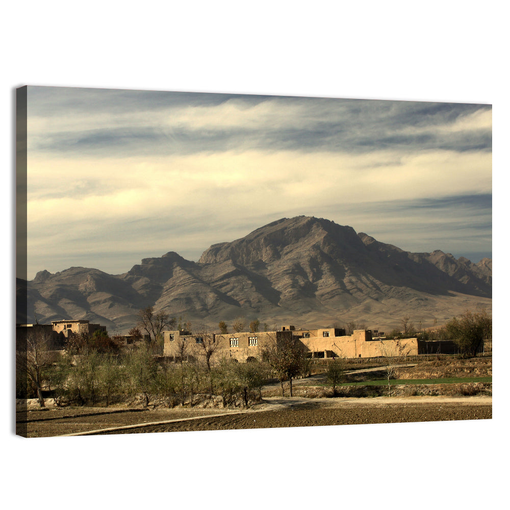 Afghan Mountain Village Wall Art