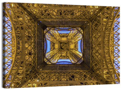 Eiffel Tower Lattice at Dusk Wall Art