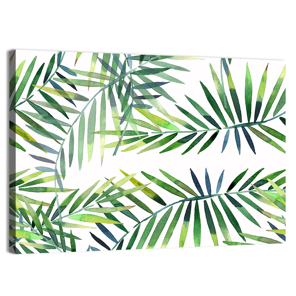 Watercolor Herbal Leaves Pattern Wall Art