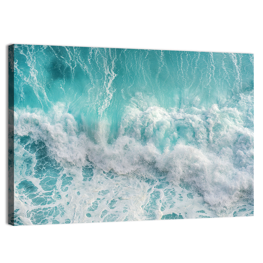Top Down Turquoise Wave Wall Art