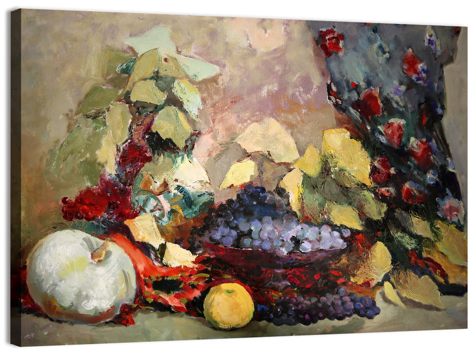 Grapes and Melon Still Life Wall Art