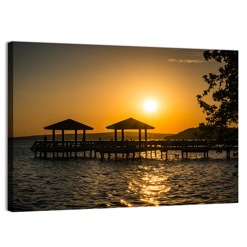 Lake Dardanelle Pier Sunset Wall Art