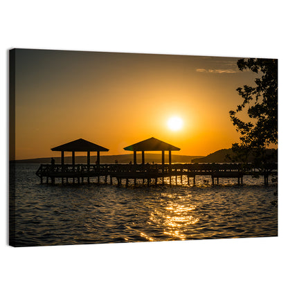 Lake Dardanelle Pier Sunset Wall Art