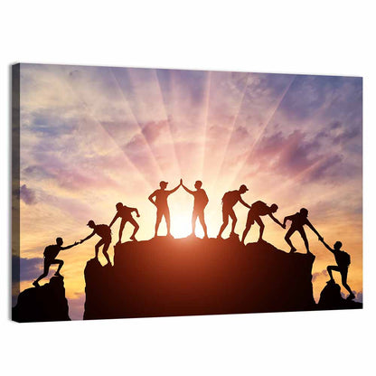 Sunburst Climbers Silhouette Wall Art