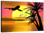 Wide-body Airplane Over Caribbean Dusk Wall Art