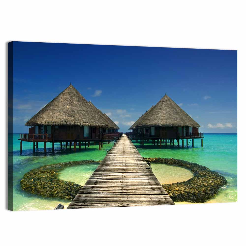 Maldives Overwater Bungalows Wall Art