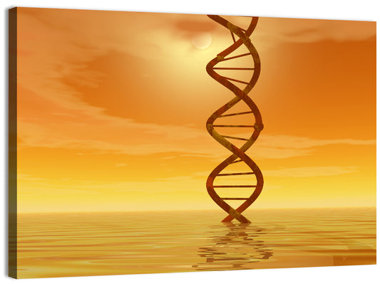 Dna Helix at Sunset Wall Art