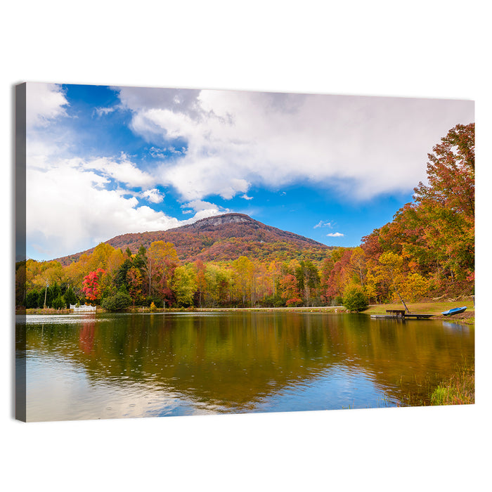 Yonah Mountain Autumn Reflection Wall Art as a canvas print